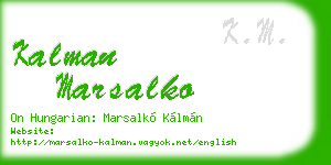 kalman marsalko business card