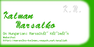 kalman marsalko business card